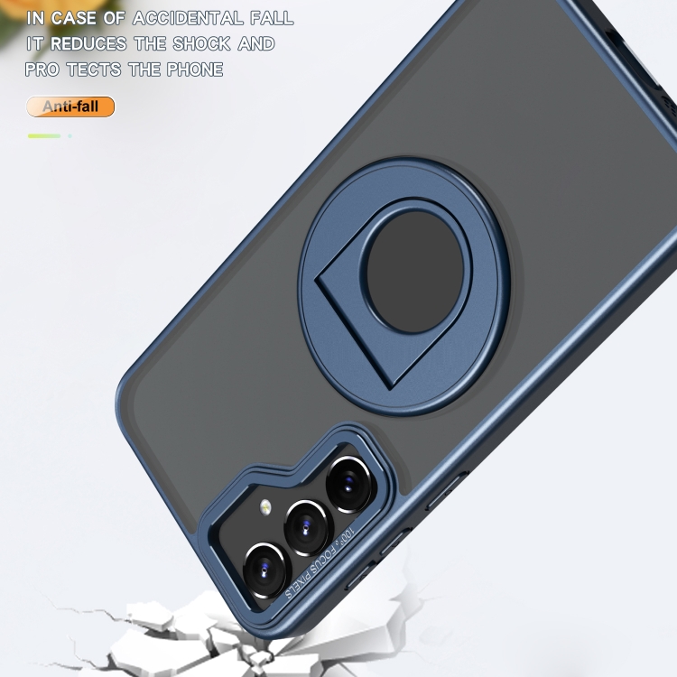 For Samsung Galaxy S23+ 5G Rotating Ring Magnetic Holder Phone Case(Blue) For Samsung Galaxy S23+ 5G Rotating Ring Magnetic Holder Phone Case(Blue)