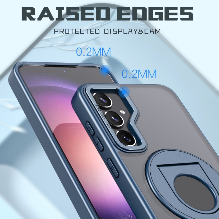 For Samsung Galaxy S23+ 5G Rotating Ring Magnetic Holder Phone Case(Blue) For Samsung Galaxy S23+ 5G Rotating Ring Magnetic Holder Phone Case(Blue)