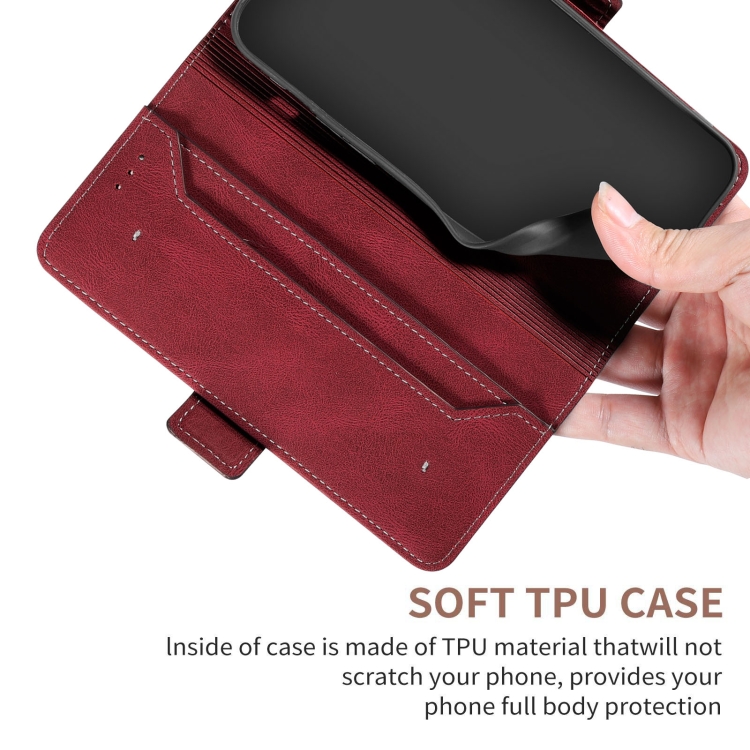 For iPhone 15 Pro Stitching Side-Magnetic RFID Leather Phone Case(Red) For iPhone 15 Pro Stitching Side-Magnetic RFID Leather Phone Case(Red)