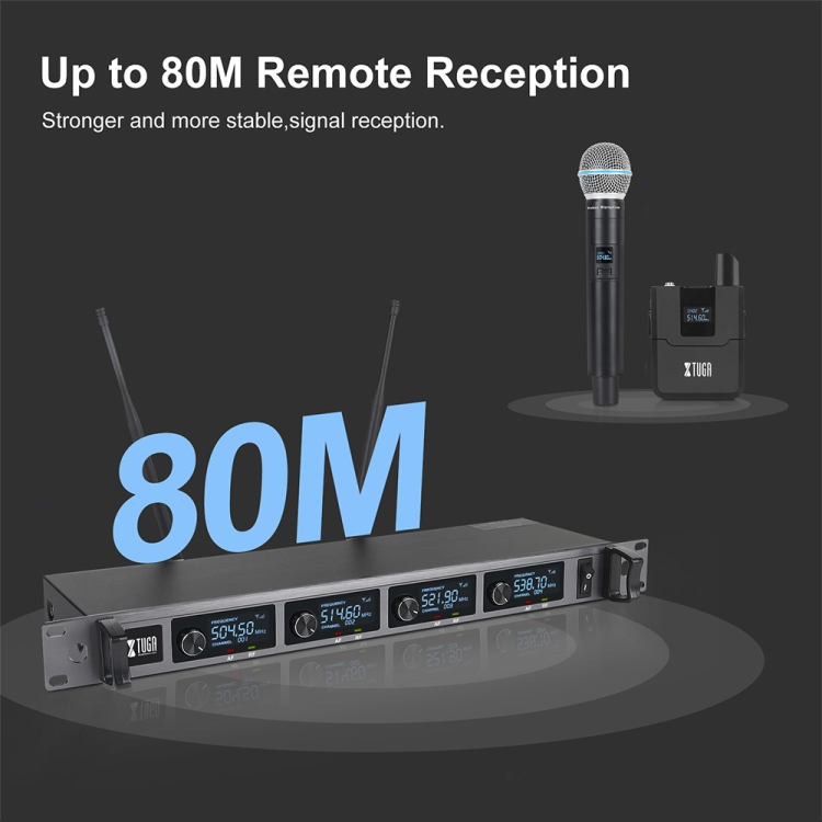 XTUGA A140-H ワイヤレス マイク システム 4 チャンネル UHF