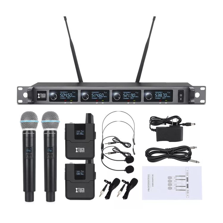 XTUGA A140 HB Wireless Microphone System 4 Channel Handheld