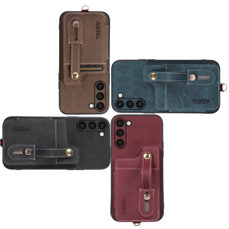 For Samsung Galaxy S23 5G ABEEL Litchi Texture Card Bag PU Phone Case(Black)