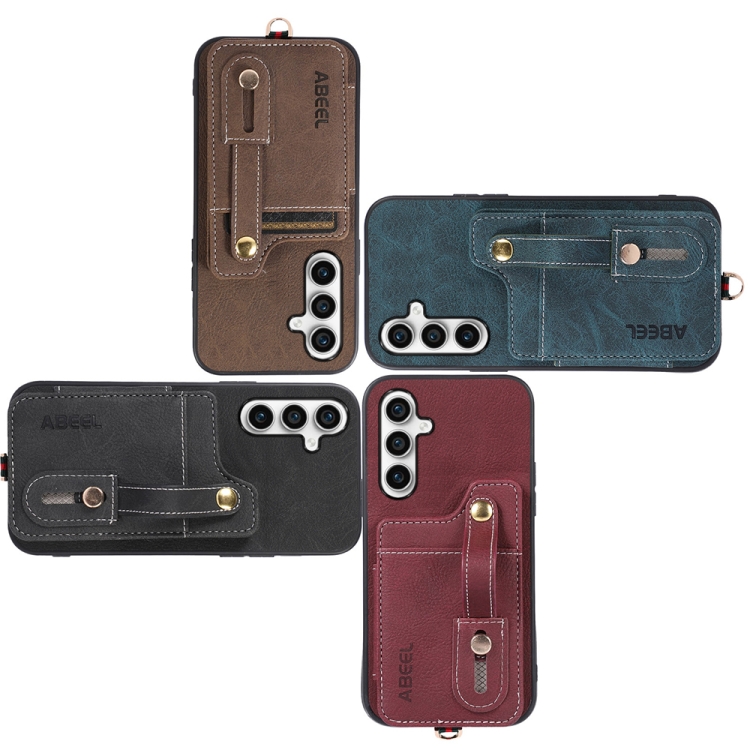 For Samsung Galaxy S23 FE 5G ABEEL Litchi Texture Card Bag PU Phone Case(Black) For Samsung Galaxy S23 FE 5G ABEEL Litchi Texture Card Bag PU Phone Case(Black)