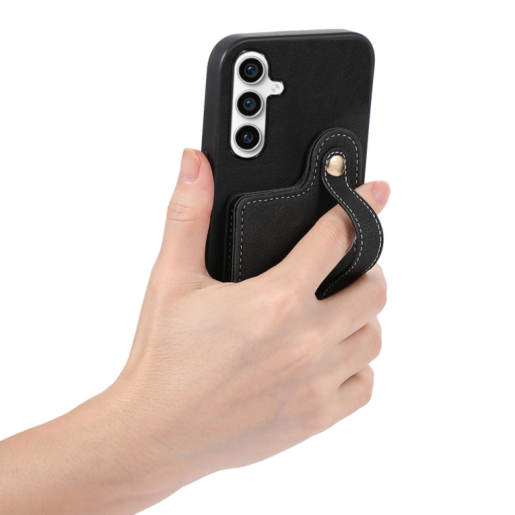 For Samsung Galaxy S23 FE 5G ABEEL Litchi Texture Card Bag PU Phone Case(Black) For Samsung Galaxy S23 FE 5G ABEEL Litchi Texture Card Bag PU Phone Case(Black)