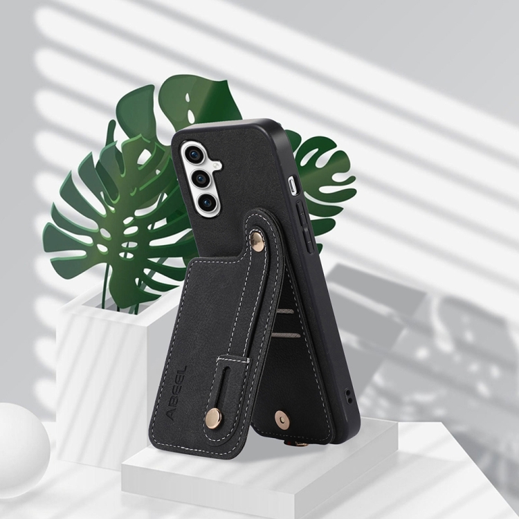For Samsung Galaxy S23 FE 5G ABEEL Litchi Texture Card Bag PU Phone Case(Black) For Samsung Galaxy S23 FE 5G ABEEL Litchi Texture Card Bag PU Phone Case(Black)