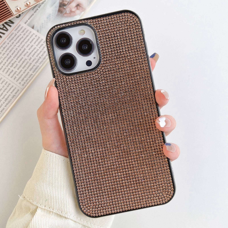 For iPhone 14 Pro Max Solid Color Diamond TPU Phone Case(Rose Gold) For iPhone 14 Pro Max Solid Color Diamond TPU Phone Case(Rose Gold)
