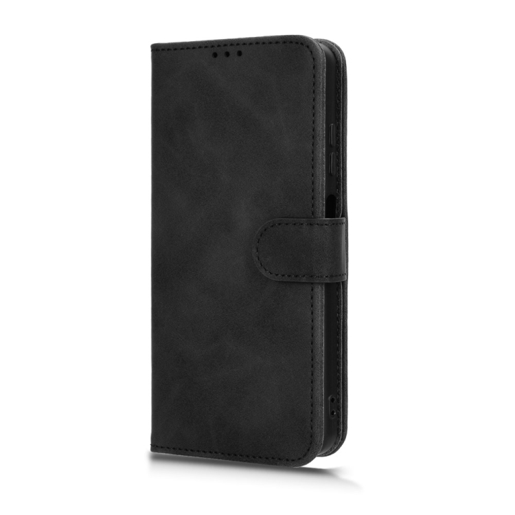 For Blackview Oscal C70 Skin Feel Magnetic Flip Leather Phone Case(black)