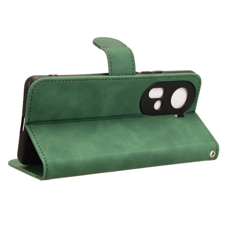 For OPPO Reno11 5G Global Skin Feel Magnetic Flip Leather Phone Case(Green)