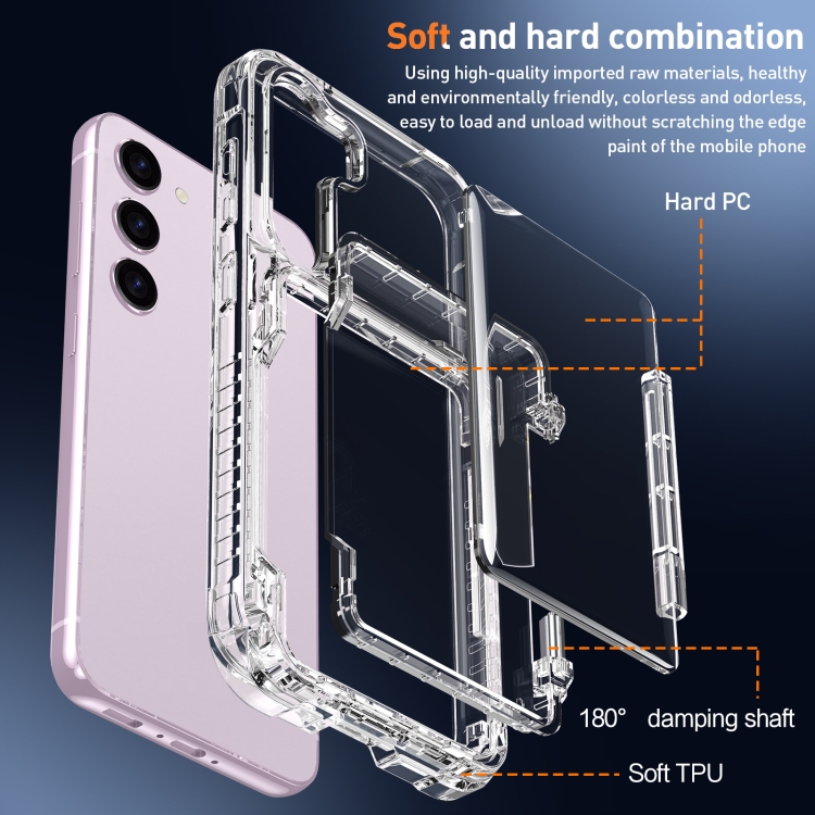 For Samsung Galaxy S23+ 5G Crystal Clear Flip Card Slot Phone Case(Transparent Black) For Samsung Galaxy S23+ 5G Crystal Clear Flip Card Slot Phone Case(Transparent Black)