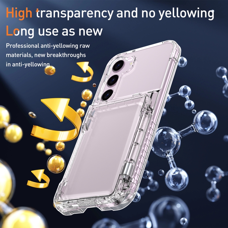 For Samsung Galaxy S23+ 5G Crystal Clear Flip Card Slot Phone Case(Transparent Black) For Samsung Galaxy S23+ 5G Crystal Clear Flip Card Slot Phone Case(Transparent Black)
