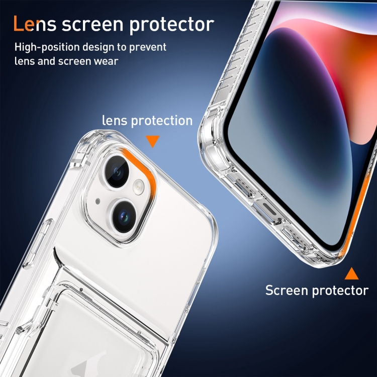 For iPhone 14 Plus Crystal Clear Flip Card Slot Phone Case(Transparent) For iPhone 14 Plus Crystal Clear Flip Card Slot Phone Case(Transparent)