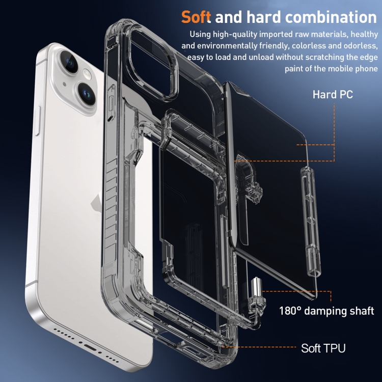 For iPhone 14 Plus Crystal Clear Flip Card Slot Phone Case(Transparent) For iPhone 14 Plus Crystal Clear Flip Card Slot Phone Case(Transparent)
