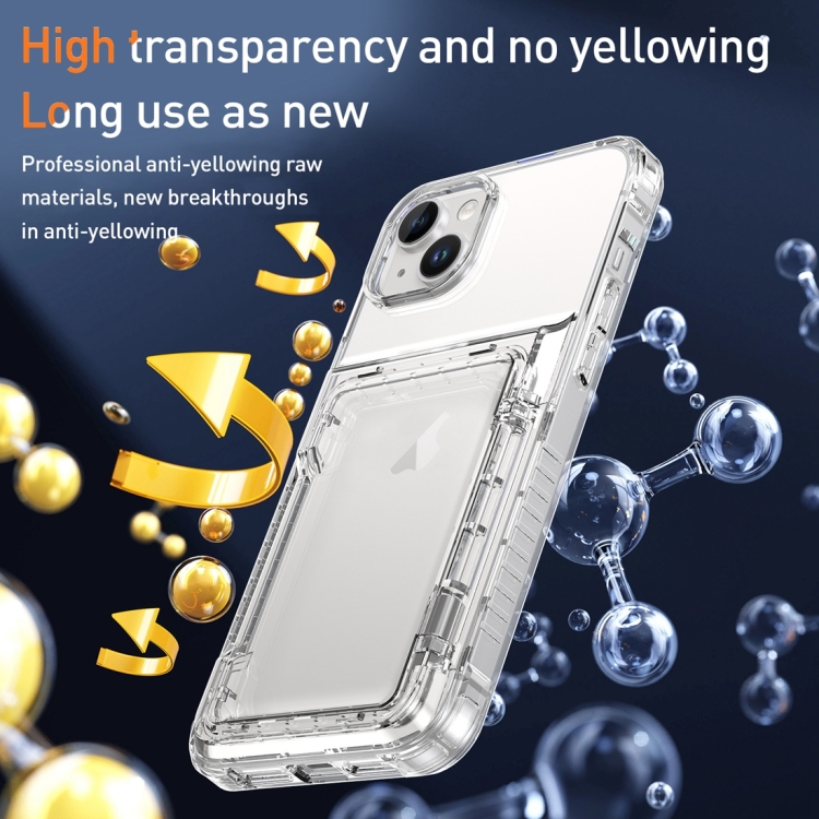 For iPhone 14 Plus Crystal Clear Flip Card Slot Phone Case(Transparent) For iPhone 14 Plus Crystal Clear Flip Card Slot Phone Case(Transparent)