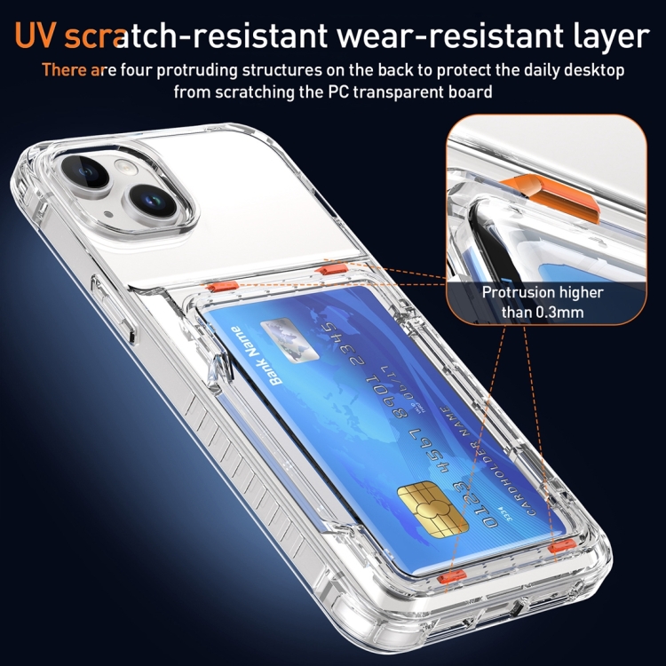 For iPhone 14 Plus Crystal Clear Flip Card Slot Phone Case(Transparent) For iPhone 14 Plus Crystal Clear Flip Card Slot Phone Case(Transparent)