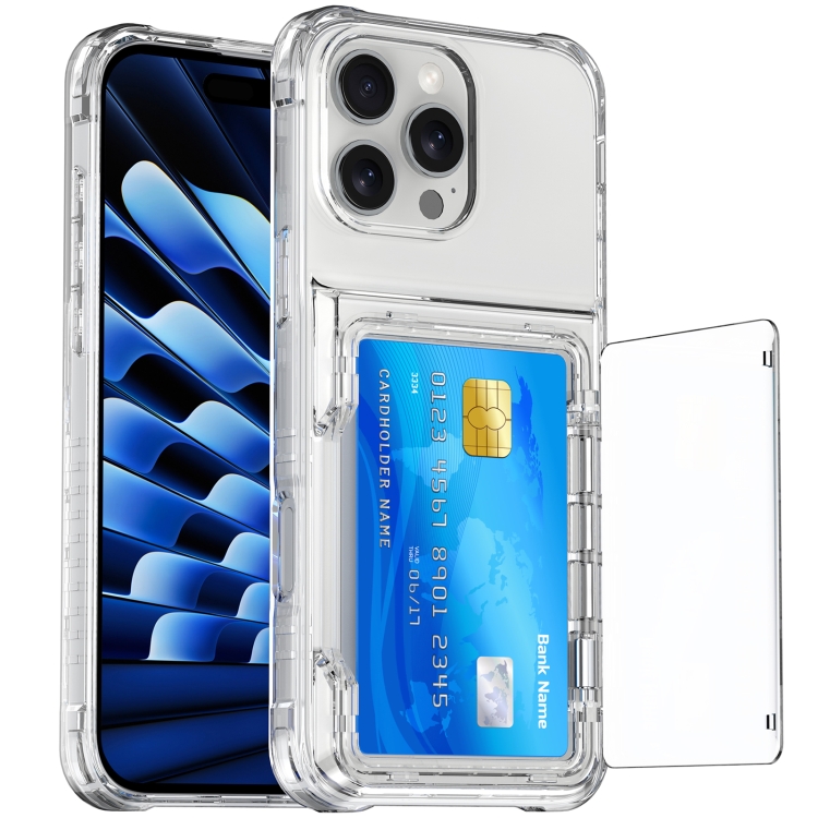 For iPhone 16 Pro Max Crystal Clear Flip Card Slot Phone Case(Transparent) For iPhone 16 Pro Max Crystal Clear Flip Card Slot Phone Case(Transparent)