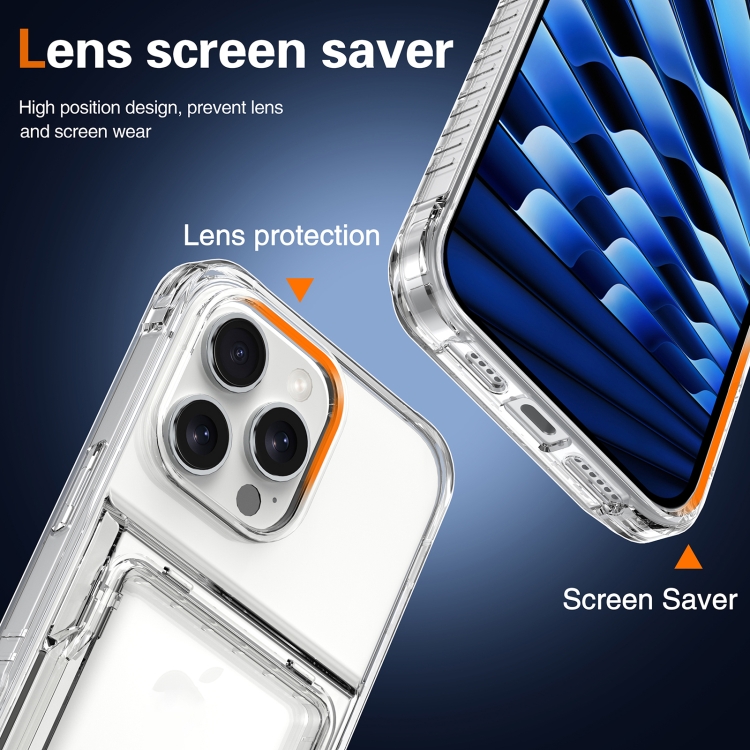 For iPhone 16 Pro Max Crystal Clear Flip Card Slot Phone Case(Transparent) For iPhone 16 Pro Max Crystal Clear Flip Card Slot Phone Case(Transparent)