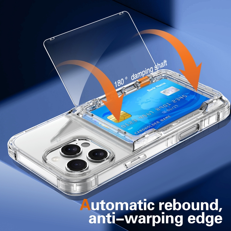 For iPhone 16 Pro Max Crystal Clear Flip Card Slot Phone Case(Transparent) For iPhone 16 Pro Max Crystal Clear Flip Card Slot Phone Case(Transparent)