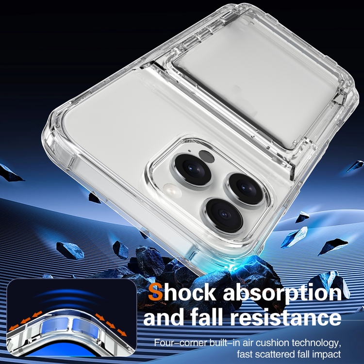 For iPhone 16 Pro Crystal Clear Flip Card Slot Phone Case(Transparent) For iPhone 16 Pro Crystal Clear Flip Card Slot Phone Case(Transparent)