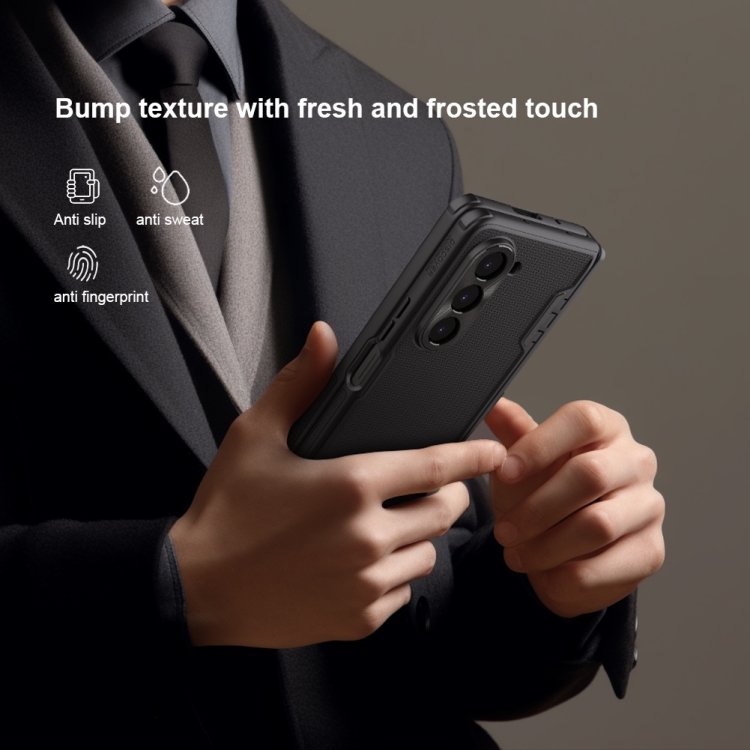 For Samsung Galaxy Z Fold5 NILLKIN Frosted Fold PC + TPU Phone Case with Holder(Black) For Samsung Galaxy Z Fold5 NILLKIN Frosted Fold PC + TPU Phone Case with Holder(Black)