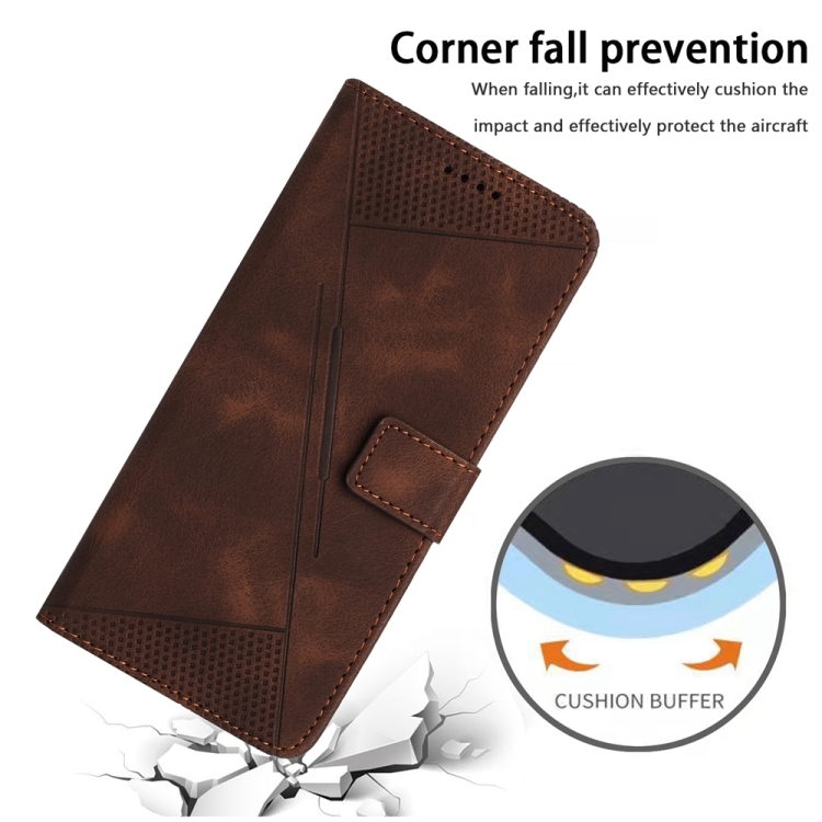 For iPhone 13 Pro Max Dream Triangle Leather Phone Case with Lanyard(Brown)