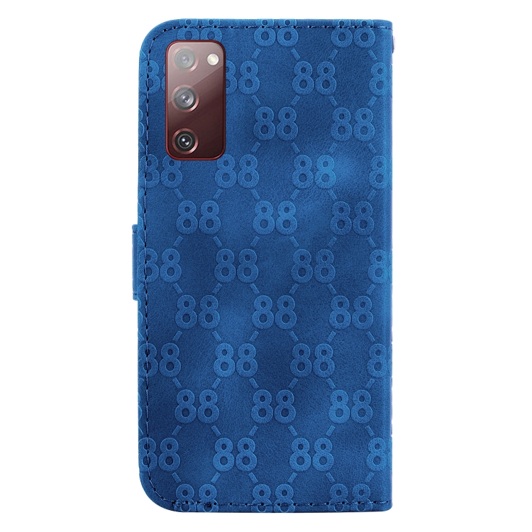For Samsung Galaxy S20 FE 4G / 5G Double 8-shaped Embossed Leather Phone Case(Blue) For Samsung Galaxy S20 FE 4G / 5G Double 8-shaped Embossed Leather Phone Case(Blue)