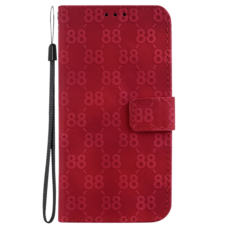 For Samsung Galaxy S22 Ultra 5G Double 8-shaped Embossed Leather Phone Case(Red)