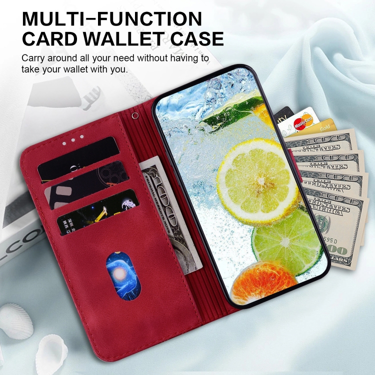 For Samsung Galaxy S22 Ultra 5G Double 8-shaped Embossed Leather Phone Case(Red)