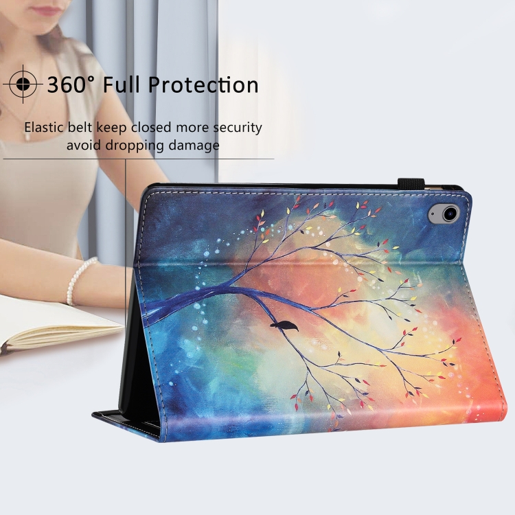 For iPad mini 2021 2024 / mini 6 Sewing Litchi Texture Smart Leather Tablet Case(Oil Painting Tree) For iPad mini 2021 2024 / mini 6 Sewing Litchi Texture Smart Leather Tablet Case(Oil Painting Tree)