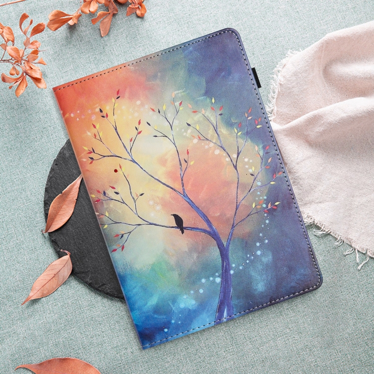 For iPad mini 2021 2024 / mini 6 Sewing Litchi Texture Smart Leather Tablet Case(Oil Painting Tree) For iPad mini 2021 2024 / mini 6 Sewing Litchi Texture Smart Leather Tablet Case(Oil Painting Tree)