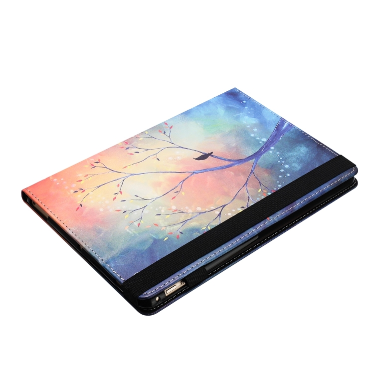 Pour  Kindle Fire Max 11 2023 couture Litchi Texture Smart étui en  cuir pour tablette (arbre de peinture à l'huile)