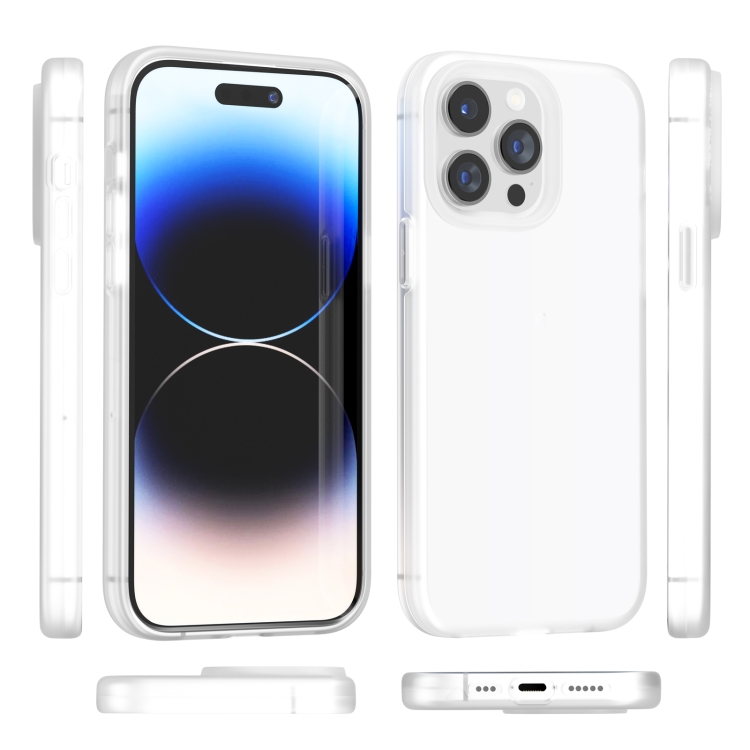 For iPhone 15 Pro Rubber Oil Surface Solid Color Phone Case(White) For iPhone 15 Pro Rubber Oil Surface Solid Color Phone Case(White)