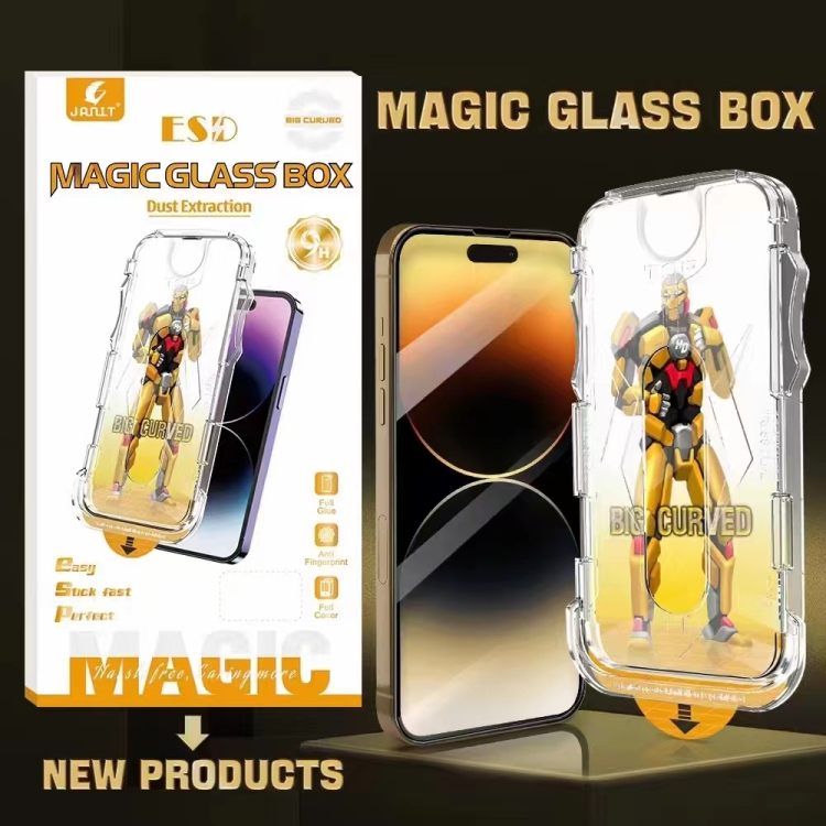 For iPhone 15 Plus Easy Install Dust-proof Armor Tempered Glass Film