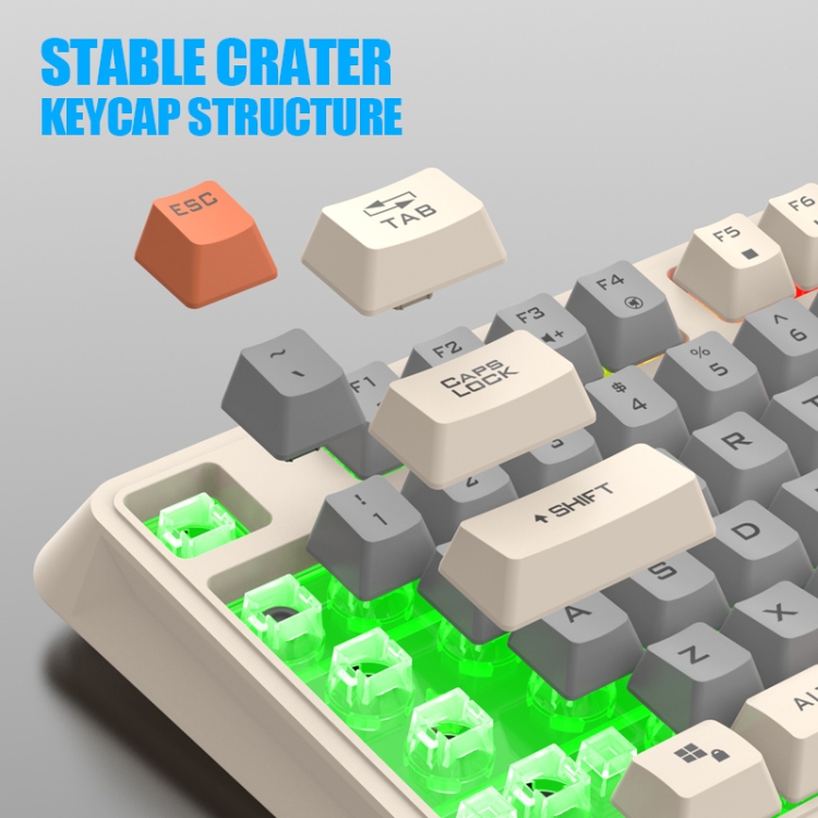 XUNFOX K82 Threecolors 94Keys Blacklit USB Wired Gaming Keyboard