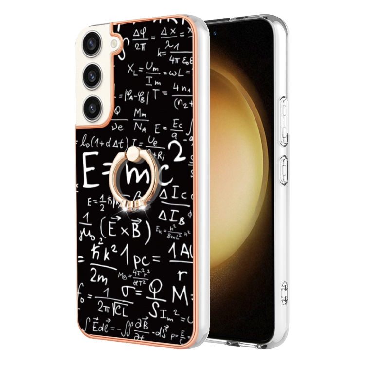 For Samsung Galaxy S23+ 5G Electroplating Dual-side IMD Phone Case with Ring Holder(Equation)