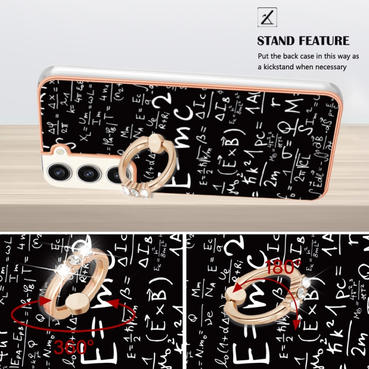 For Samsung Galaxy S23+ 5G Electroplating Dual-side IMD Phone Case with Ring Holder(Equation)