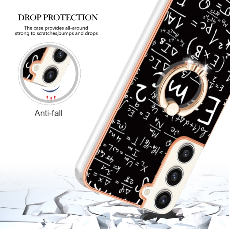 For Samsung Galaxy S23+ 5G Electroplating Dual-side IMD Phone Case with Ring Holder(Equation)
