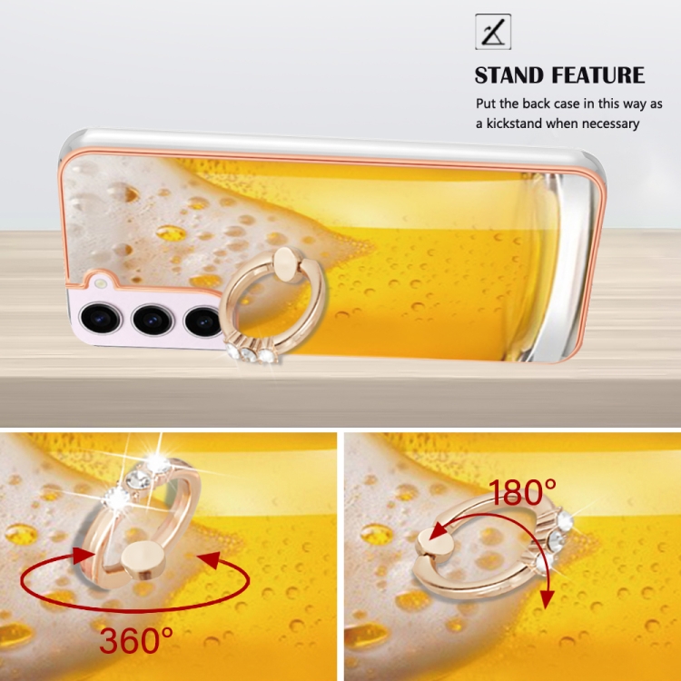 For Samsung Galaxy S22 5G Electroplating Dual-side IMD Phone Case with Ring Holder(Draft Beer) For Samsung Galaxy S22 5G Electroplating Dual-side IMD Phone Case with Ring Holder(Draft Beer)