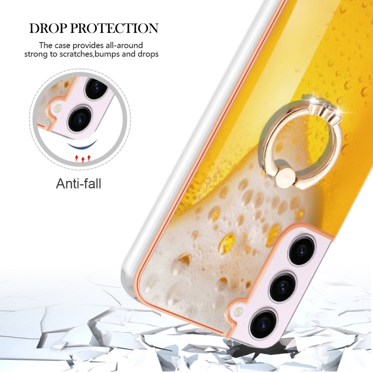 For Samsung Galaxy S22 5G Electroplating Dual-side IMD Phone Case with Ring Holder(Draft Beer) For Samsung Galaxy S22 5G Electroplating Dual-side IMD Phone Case with Ring Holder(Draft Beer)