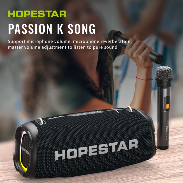 HOPESTAR A6 Max IPX6 Waterproof Outdoor Portable Bluetooth Speaker(Black) HOPESTAR A6 Max IPX6 Waterproof Outdoor Portable Bluetooth Speaker(Black)