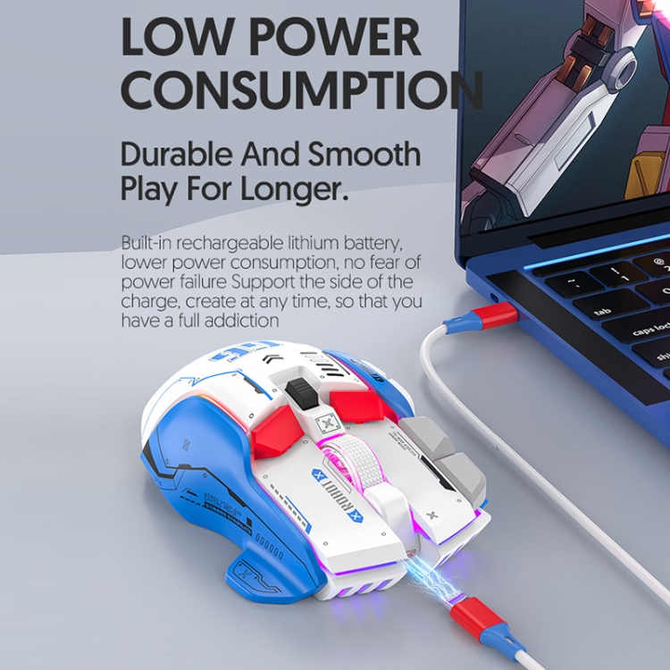HXSJ G6 10 Teclas RGB 12800DPI Tri-modo Wireless Gaming Mouse (Amarillo) - B4
