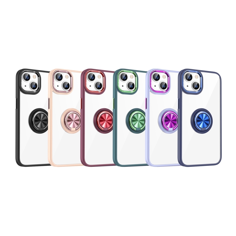 Ring Holder TPU Acrylic Phone Case For iPhone 15(Blue) Ring Holder TPU Acrylic Phone Case For iPhone 15(Blue)