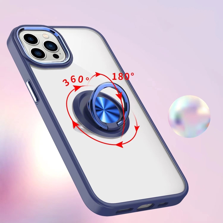 Ring Holder TPU Acrylic Phone Case For iPhone 15 Pro Max(Black) - 2