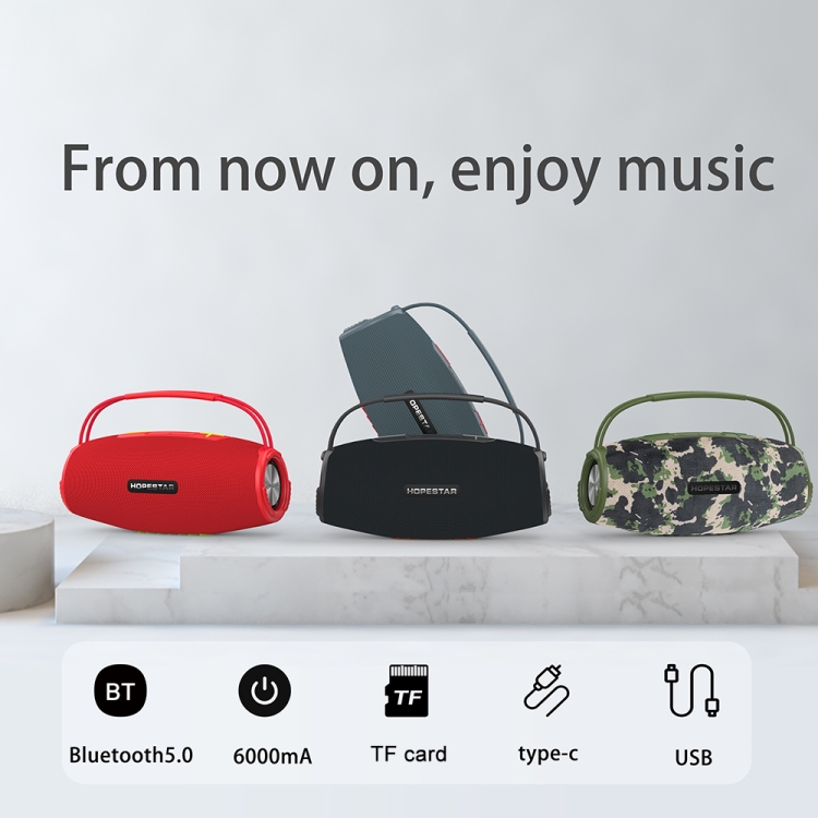 HOPESTAR H51 IPX6 Waterproof Outdoor Portable Wireless Bluetooth Speaker(Red) HOPESTAR H51 IPX6 Waterproof Outdoor Portable Wireless Bluetooth Speaker(Red)