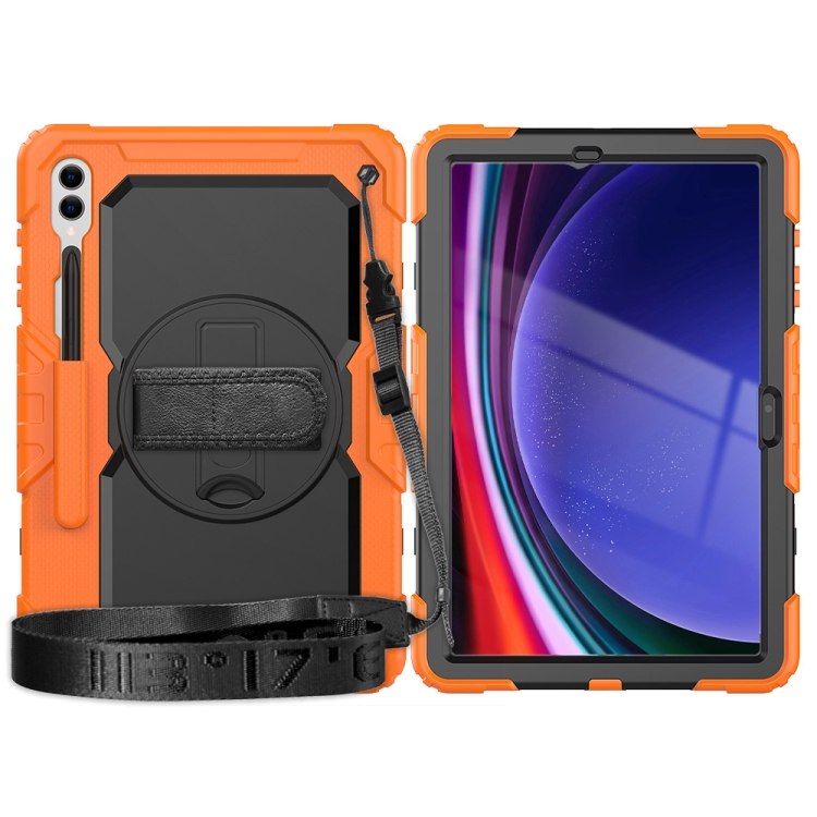 Para Samsung Galaxy Tab S9+ / S8+ Silicone + PC Tablet Case (naranja + negro) - 1