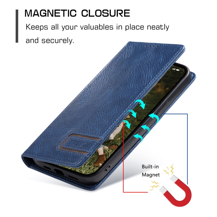 For iPhone 11 Pro TTUDRCH RFID Retro Texture Magnetic Leather Phone Case(Blue) For iPhone 11 Pro TTUDRCH RFID Retro Texture Magnetic Leather Phone Case(Blue)