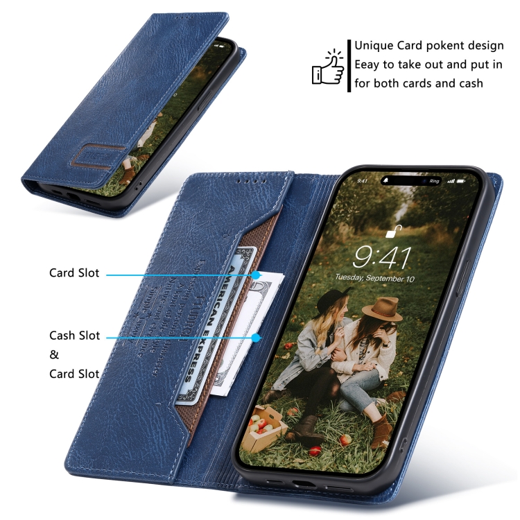 For iPhone 11 Pro TTUDRCH RFID Retro Texture Magnetic Leather Phone Case(Blue) For iPhone 11 Pro TTUDRCH RFID Retro Texture Magnetic Leather Phone Case(Blue)