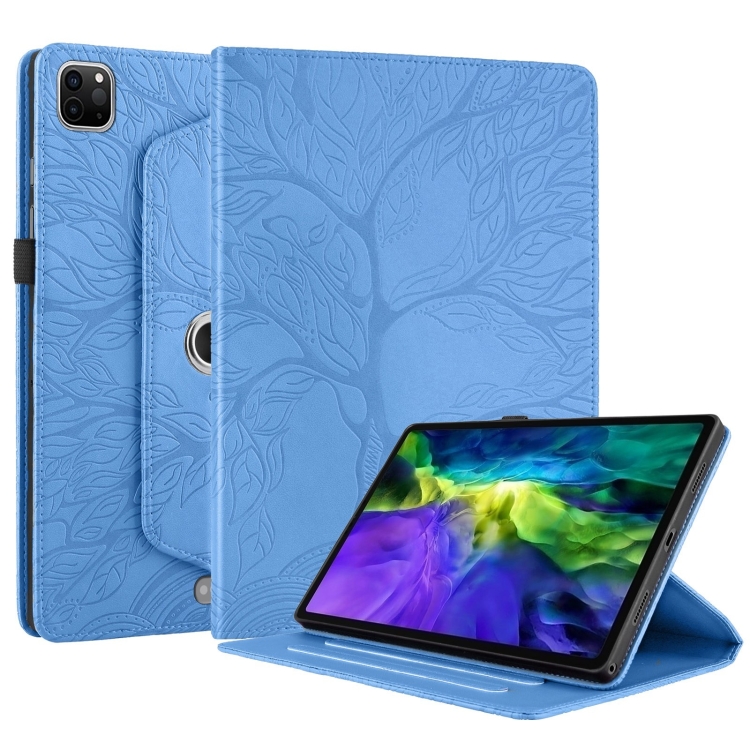 For iPad Pro 12.9 2022 / 2021 / 2020 Tree Life Embossed Rotation Leather Smart Tablet Case(Blue) For iPad Pro 12.9 2022 / 2021 / 2020 Tree Life Embossed Rotation Leather Smart Tablet Case(Blue)