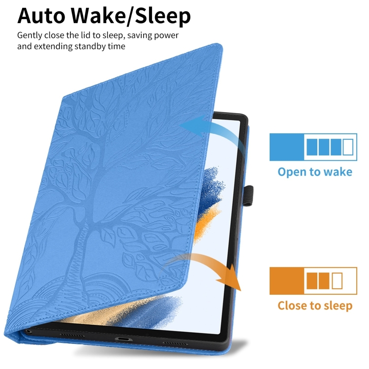 For iPad Pro 12.9 2022 / 2021 / 2020 Tree Life Embossed Rotation Leather Smart Tablet Case(Blue) For iPad Pro 12.9 2022 / 2021 / 2020 Tree Life Embossed Rotation Leather Smart Tablet Case(Blue)