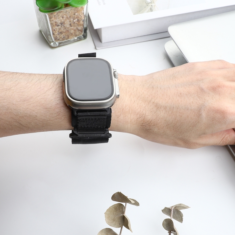 Watch Ultra Orologio Apple Nero Per Apple Watch Ultra 49mm AW Cinturino In  Nylon A Due Sezioni