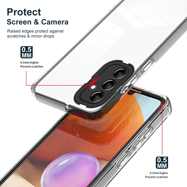 For Samsung Galaxy S23 FE 5G 3 in 1 Clear TPU Color PC Frame Phone Case(Black) For Samsung Galaxy S23 FE 5G 3 in 1 Clear TPU Color PC Frame Phone Case(Black)